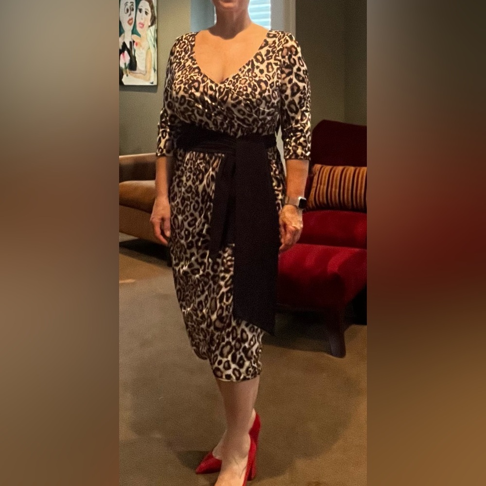 Kiyonna Cheetah Dress With A Twist